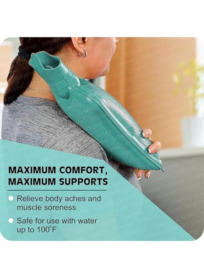 2L Rubber Hot Water Bottle, Non-Electric, Heat and Cold Therapy for Menstrual Cramps and Body Pain, Multi-Color - Image 5